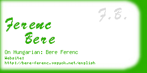 ferenc bere business card